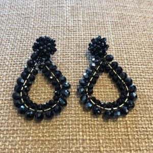 Navy Festive Statement Earrings